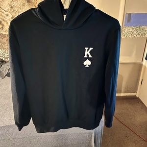 Girl thin black K Heart Shein logo hoodie